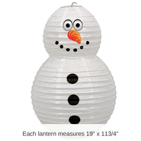 6 Pack Bulk Christmas Snowman Paper Lantern