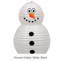 6 Pack Bulk Christmas Snowman Paper Lantern