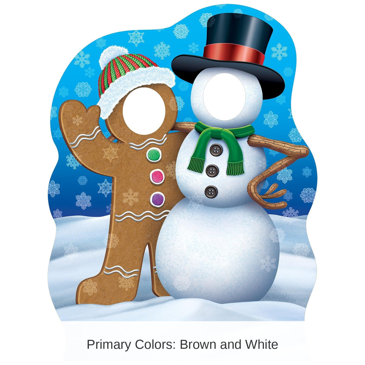 4 Pack Bulk Gingerbrd Man&Snowman Photo Prop Stand-Up Decoration