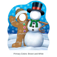 4 Pack Bulk Gingerbrd Man&Snowman Photo Prop Stand-Up Decoration