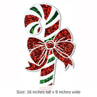 12 Pack Bulk Christmas Prismatic Candy Cane Cutout