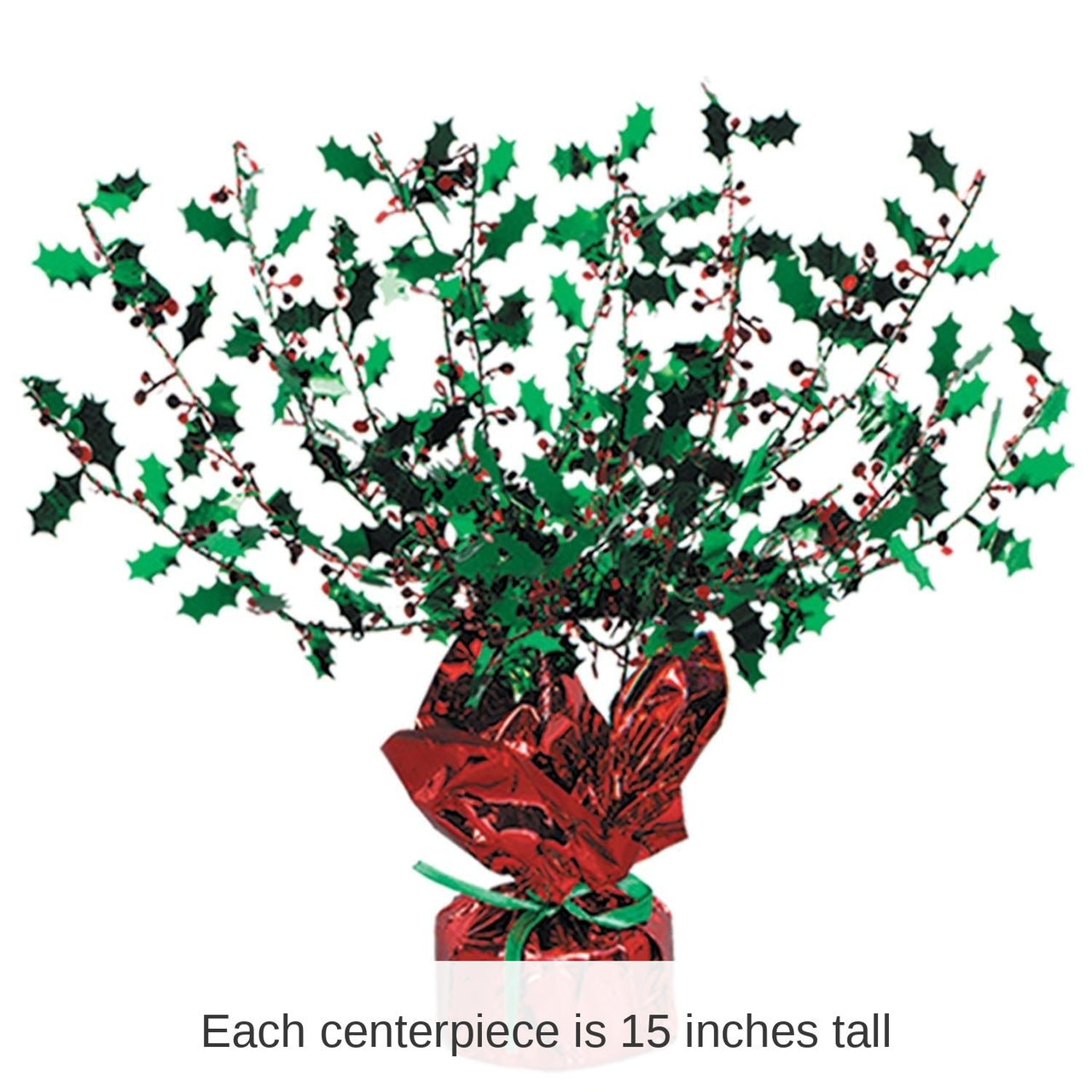 12 Pack Bulk Christmas Holly/Berry Centerpiece