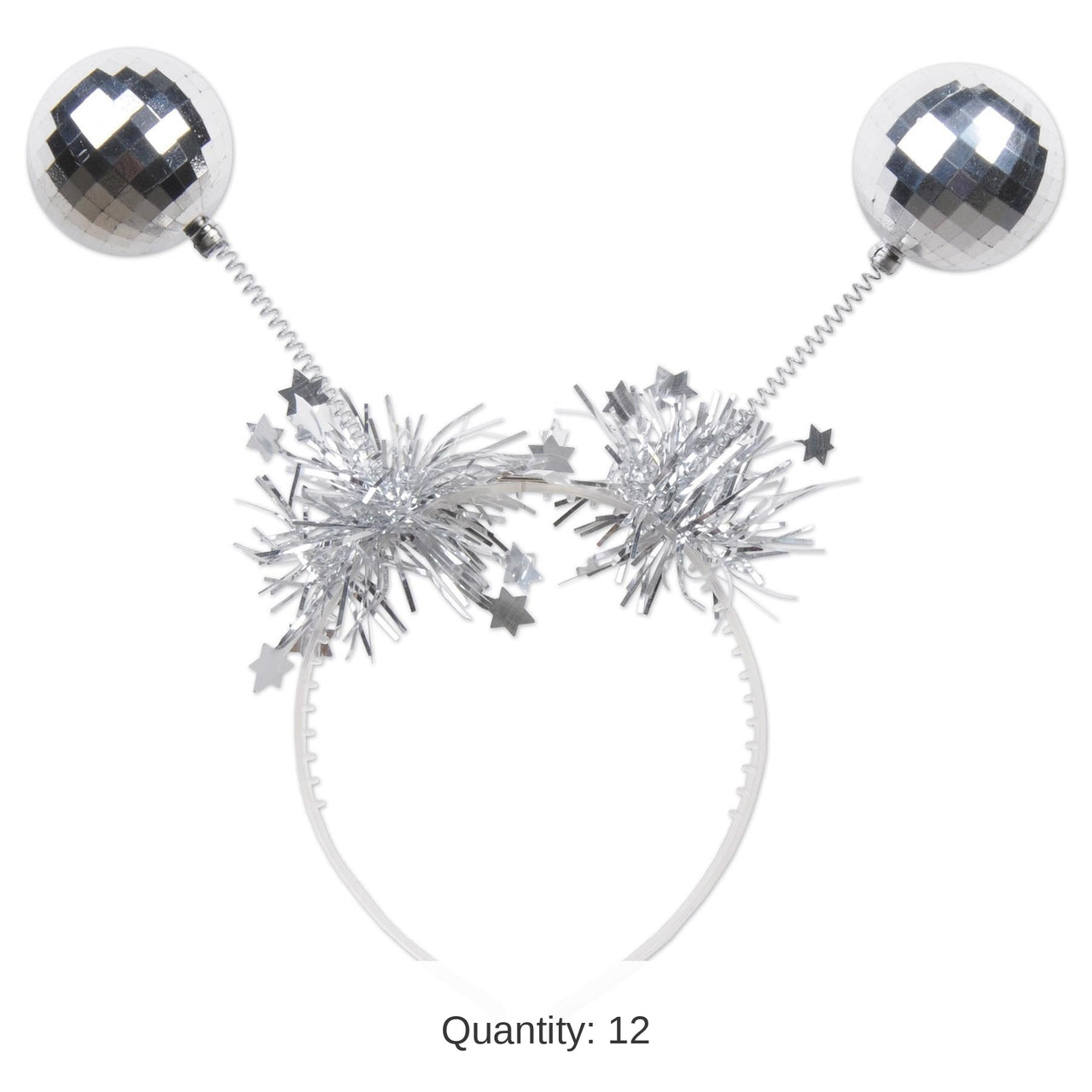12 Pack Bulk Christmas Silver Ball Boppers