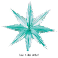 24 Piece Bulk Christmas 2-Tone Metallic Snowflakes - turquoise/silver