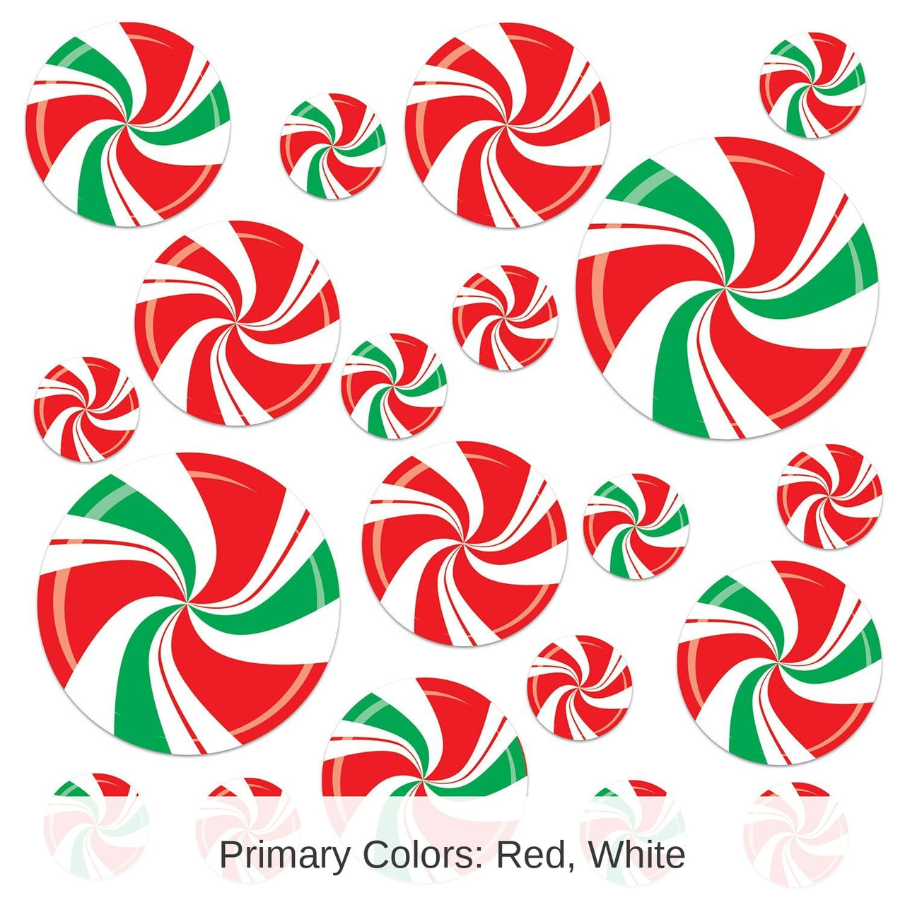 240 Pack Bulk Christmas Peppermint Cutouts