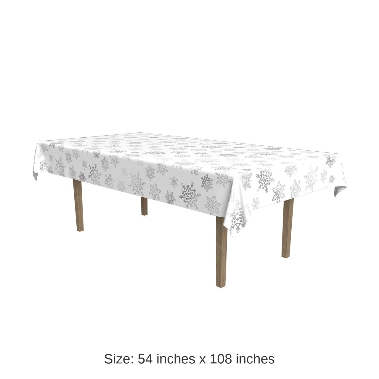 12 Pack Bulk Metallic Snowflake Tablecover