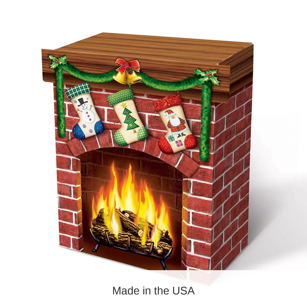 4 Pack Bulk 3-D Christmas Fireplace Prop