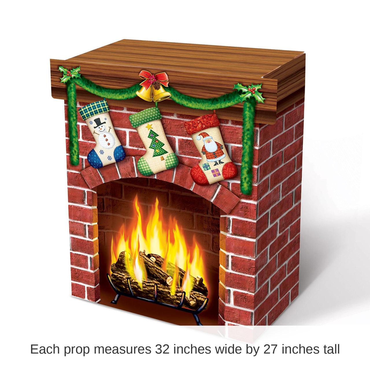 4 Pack Bulk 3-D Christmas Fireplace Prop