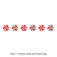 12 Pack Bulk Christmas Peppermint Streamer
