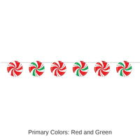 12 Pack Bulk Christmas Peppermint Streamer