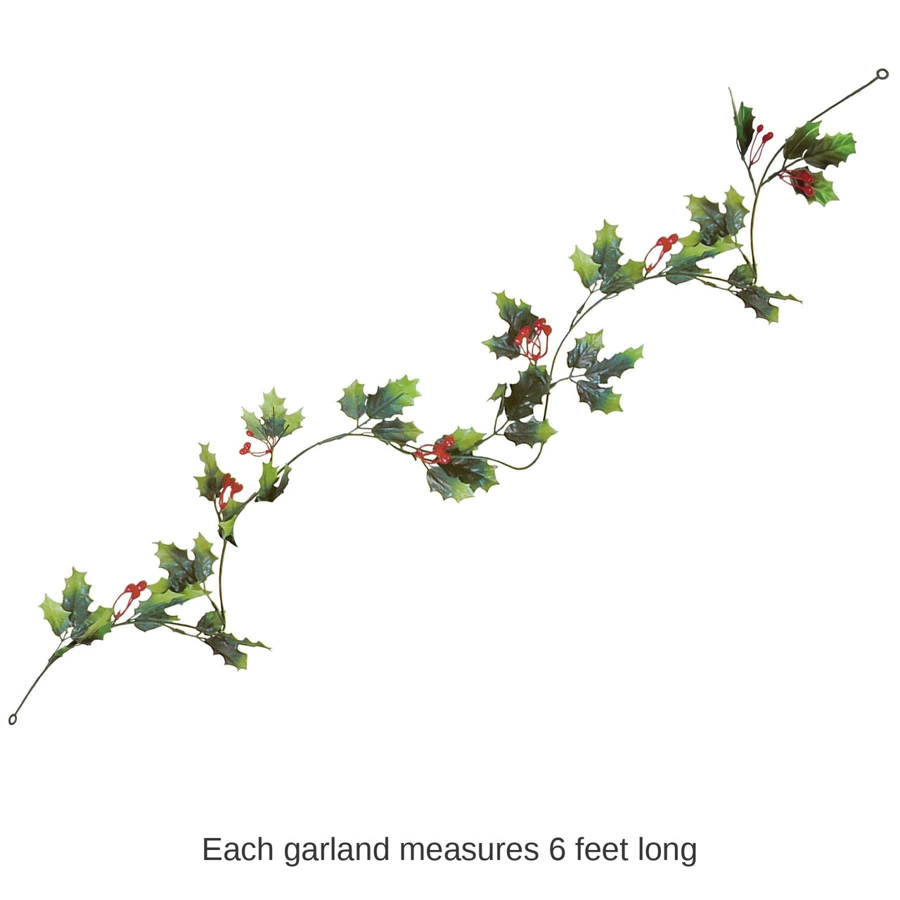 12 Pack Bulk Christmas Holly/Berry Garland