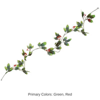 12 Pack Bulk Christmas Holly/Berry Garland