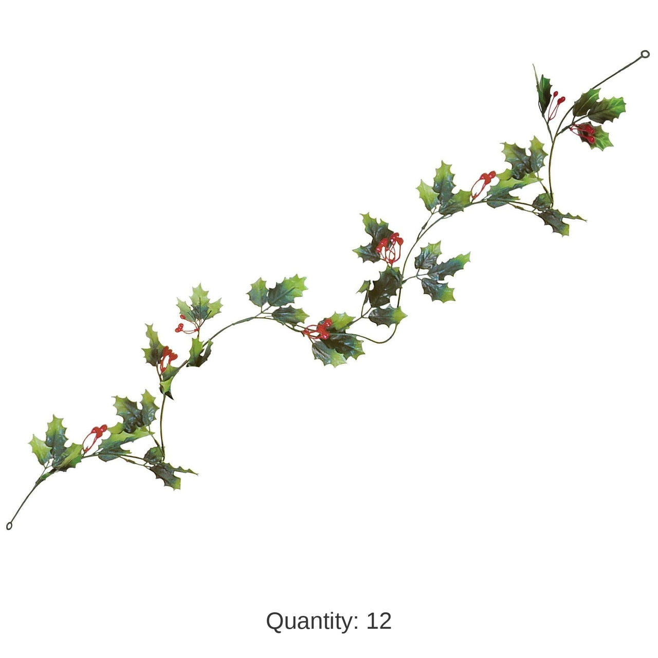 12 Pack Bulk Christmas Holly/Berry Garland