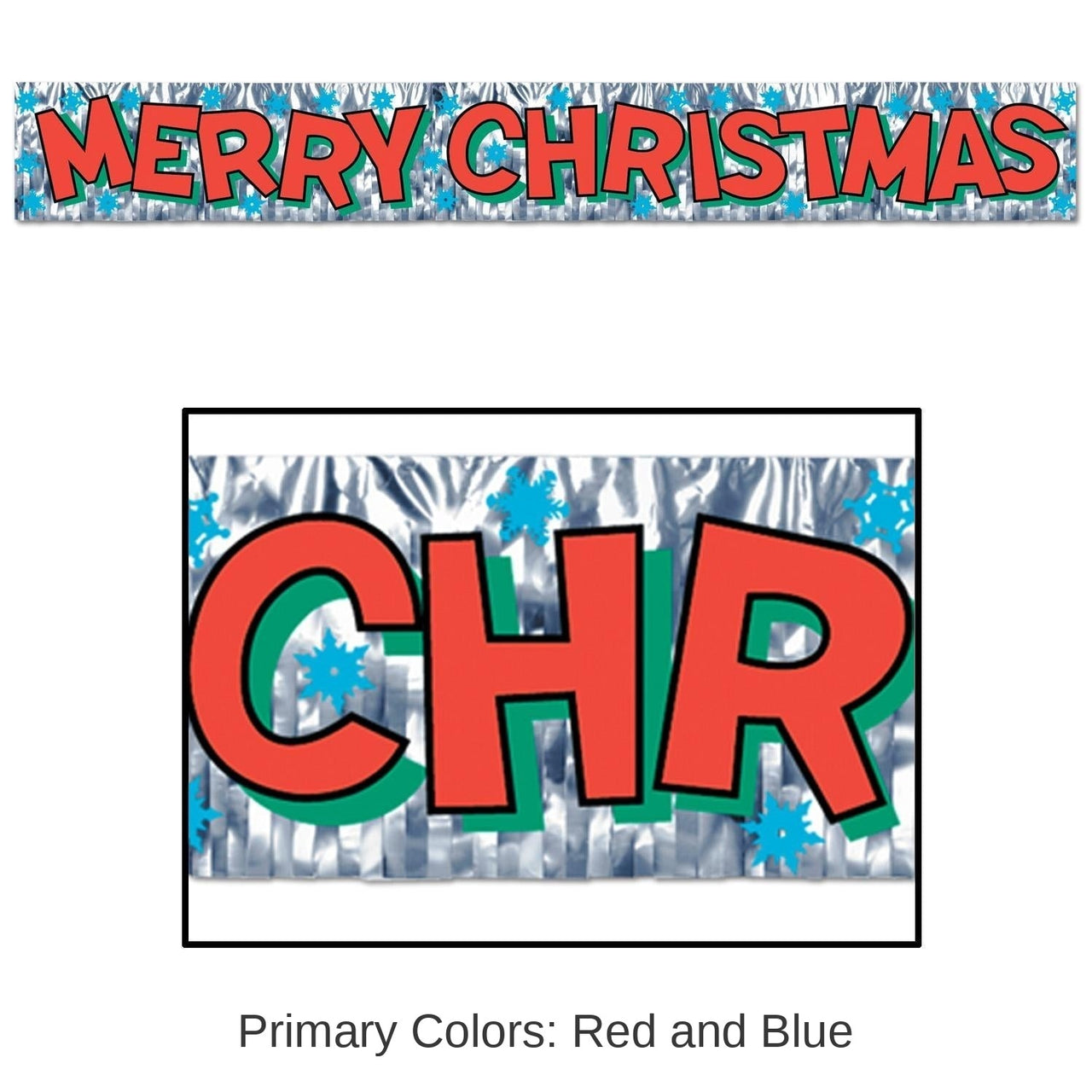 12 Pack Bulk Metallic Merry Christmas Fringe Banner