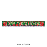 12 Pack Bulk Metallic Happy Holidays Fringe Banner