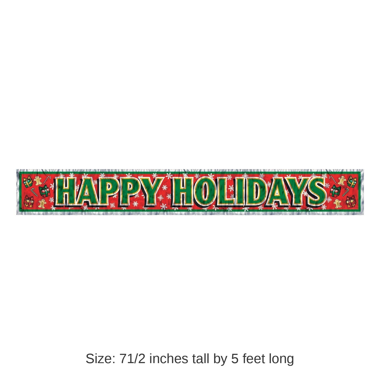 12 Pack Bulk Metallic Happy Holidays Fringe Banner