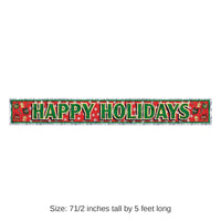 12 Pack Bulk Metallic Happy Holidays Fringe Banner