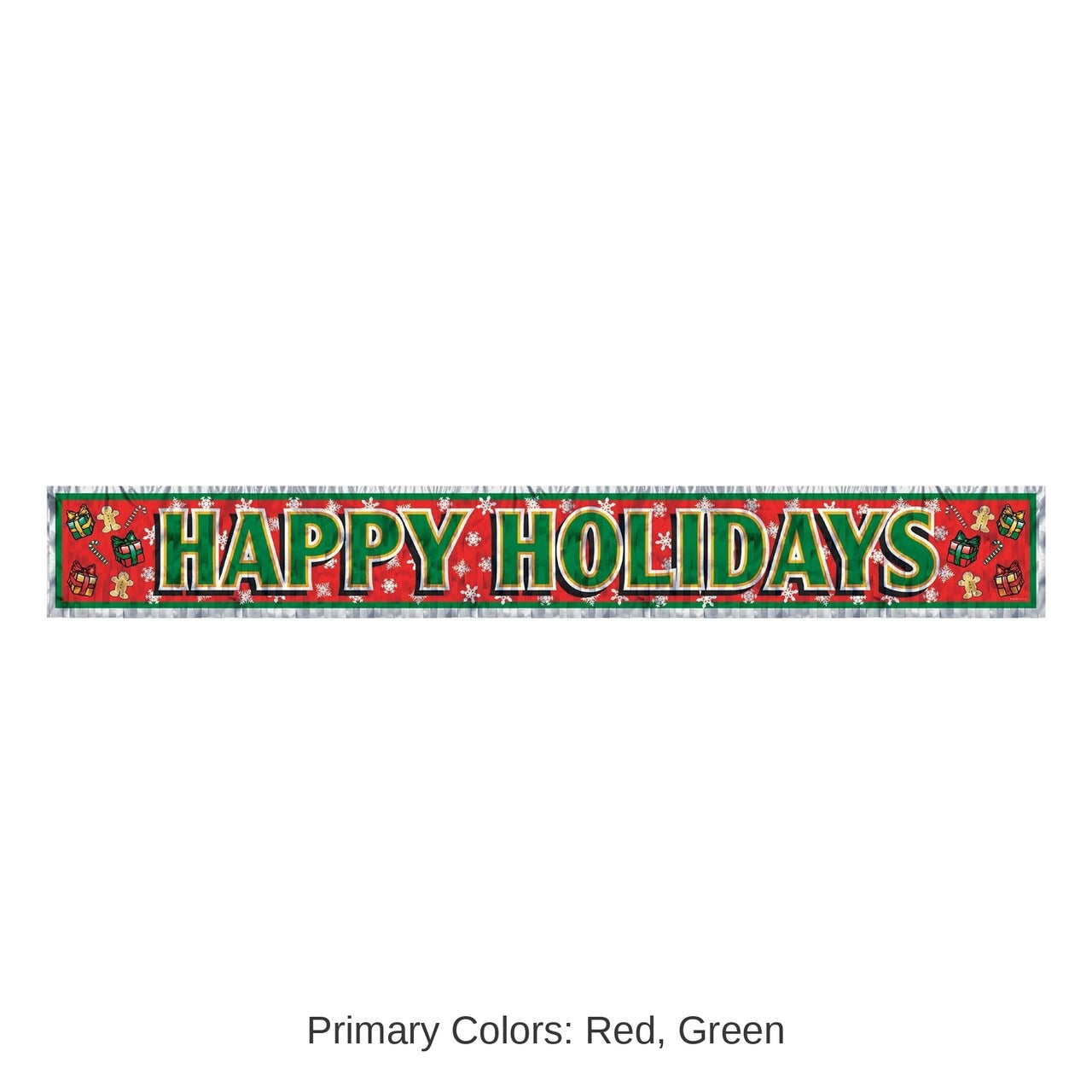12 Pack Bulk Metallic Happy Holidays Fringe Banner