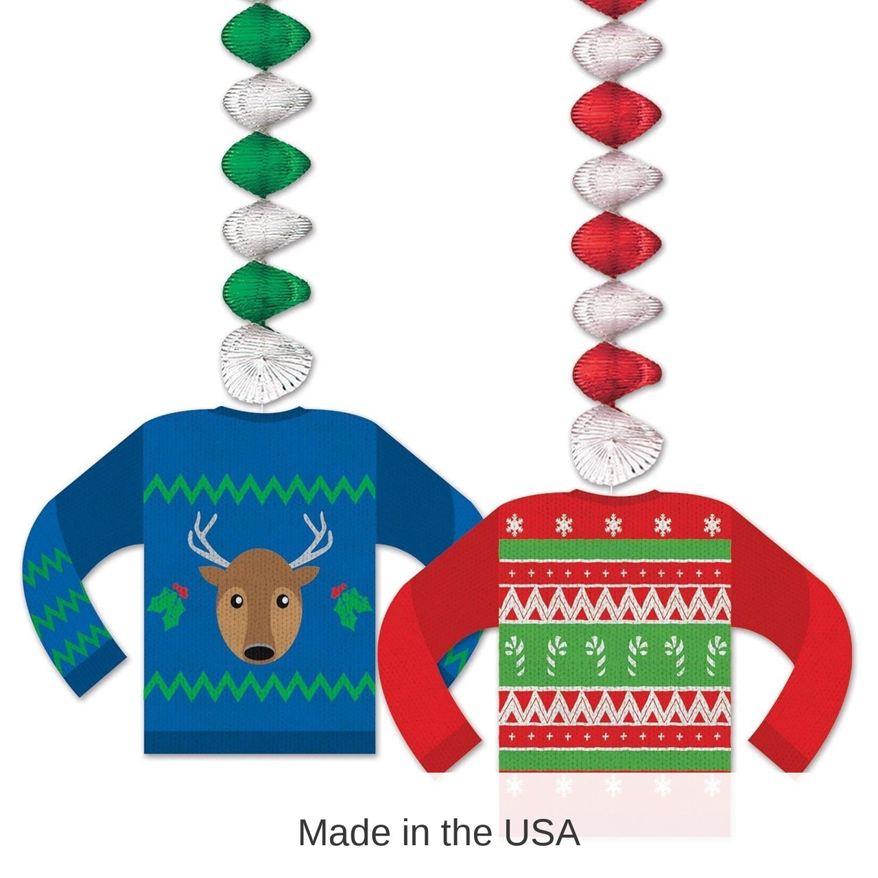24 Pack Bulk Christmas Ugly Sweater Danglers