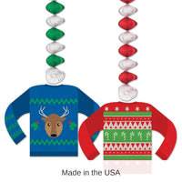 24 Pack Bulk Christmas Ugly Sweater Danglers