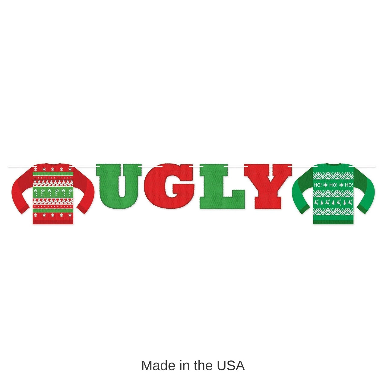 12 Pack Bulk Christmas Ugly Sweater Streamer