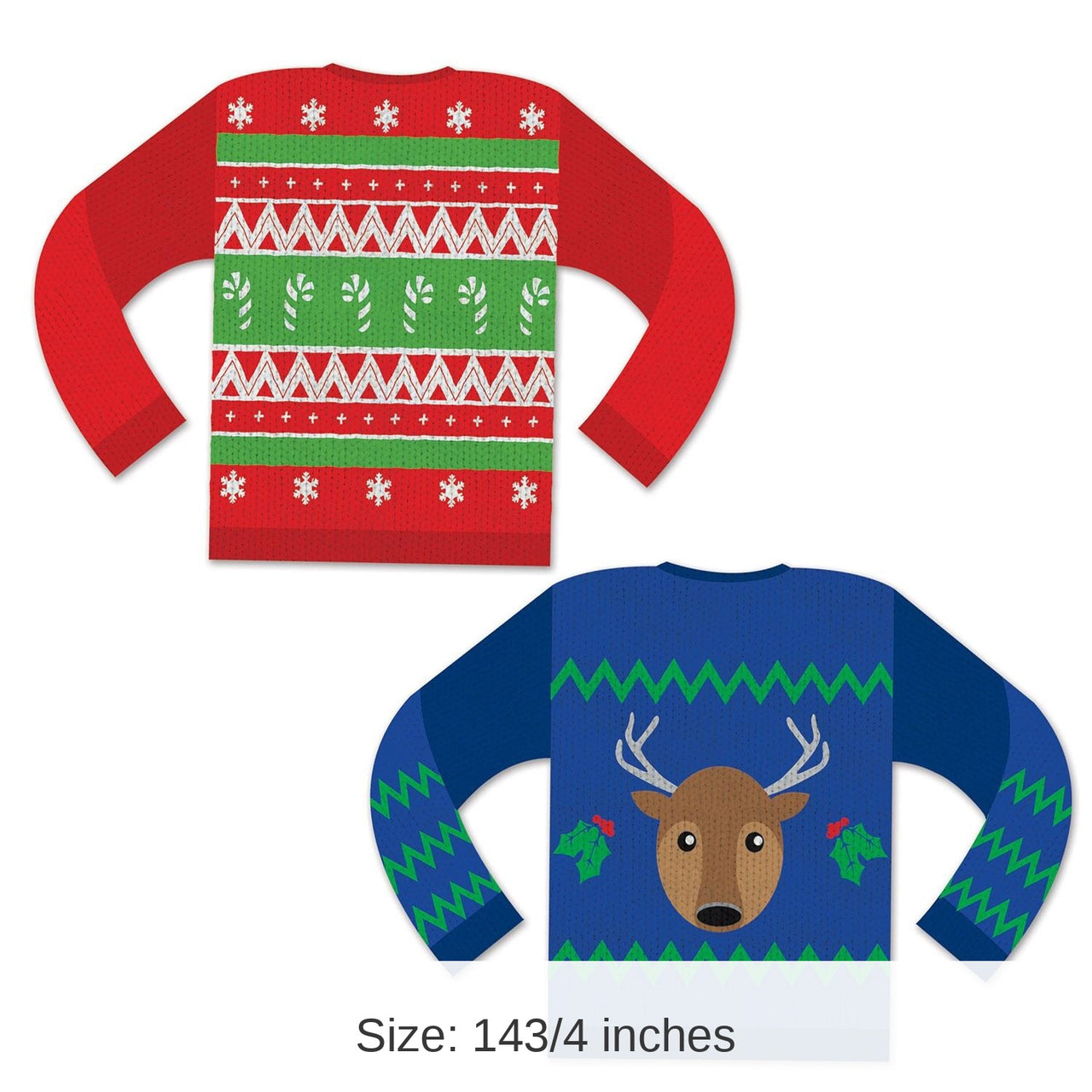 24 Pack Bulk Christmas Ugly Sweater Cutouts