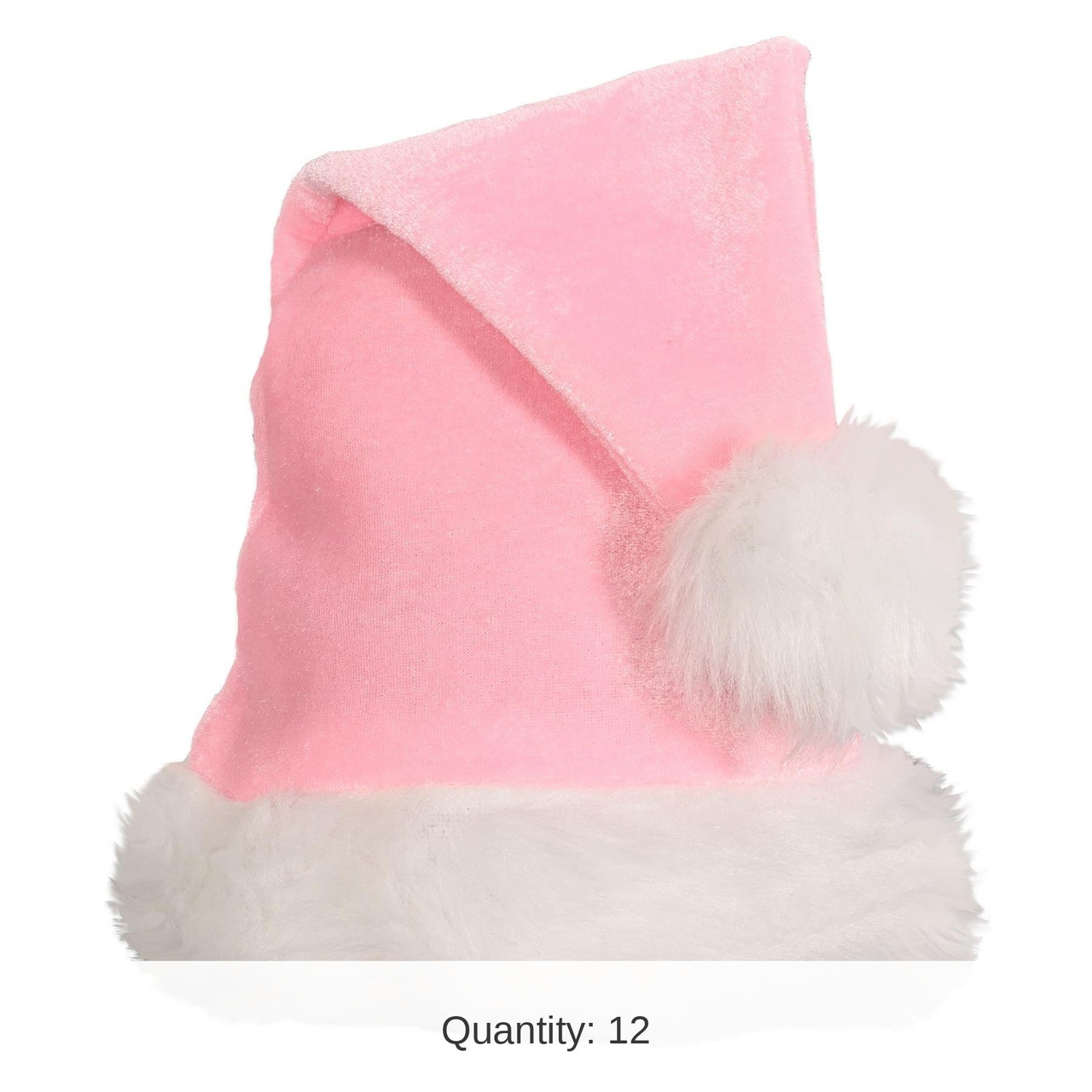 12 Pack Bulk Christmas Light Pink Santa Hat