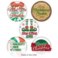 60 Pack Bulk Christmas Party Buttons