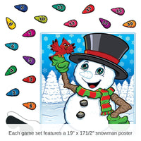 24 Pack Bulk Christmas Pin The Nose On The Snowman Game