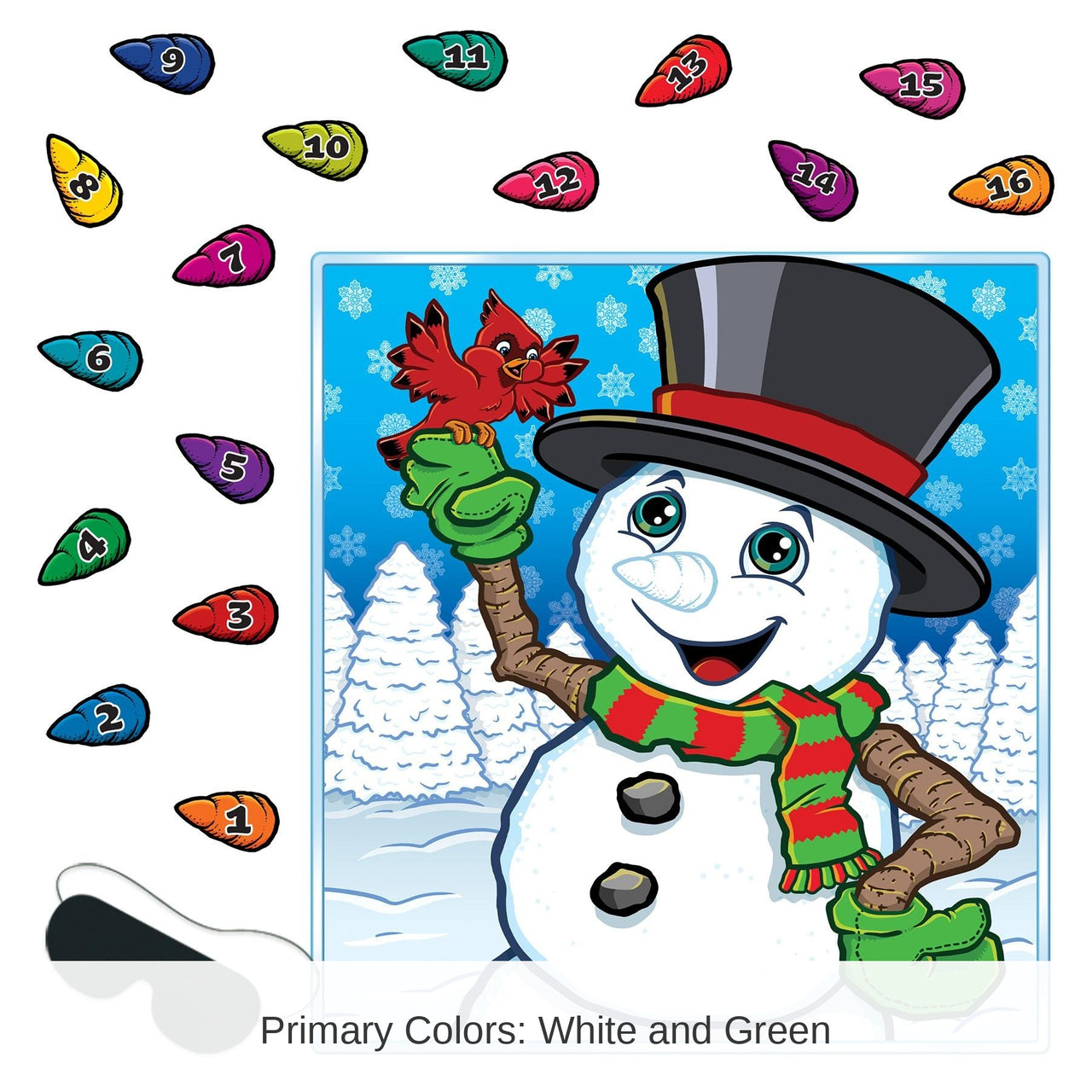 24 Pack Bulk Christmas Pin The Nose On The Snowman Game