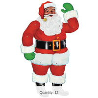 12 Pack Bulk Jointed Santa Wall Decoration