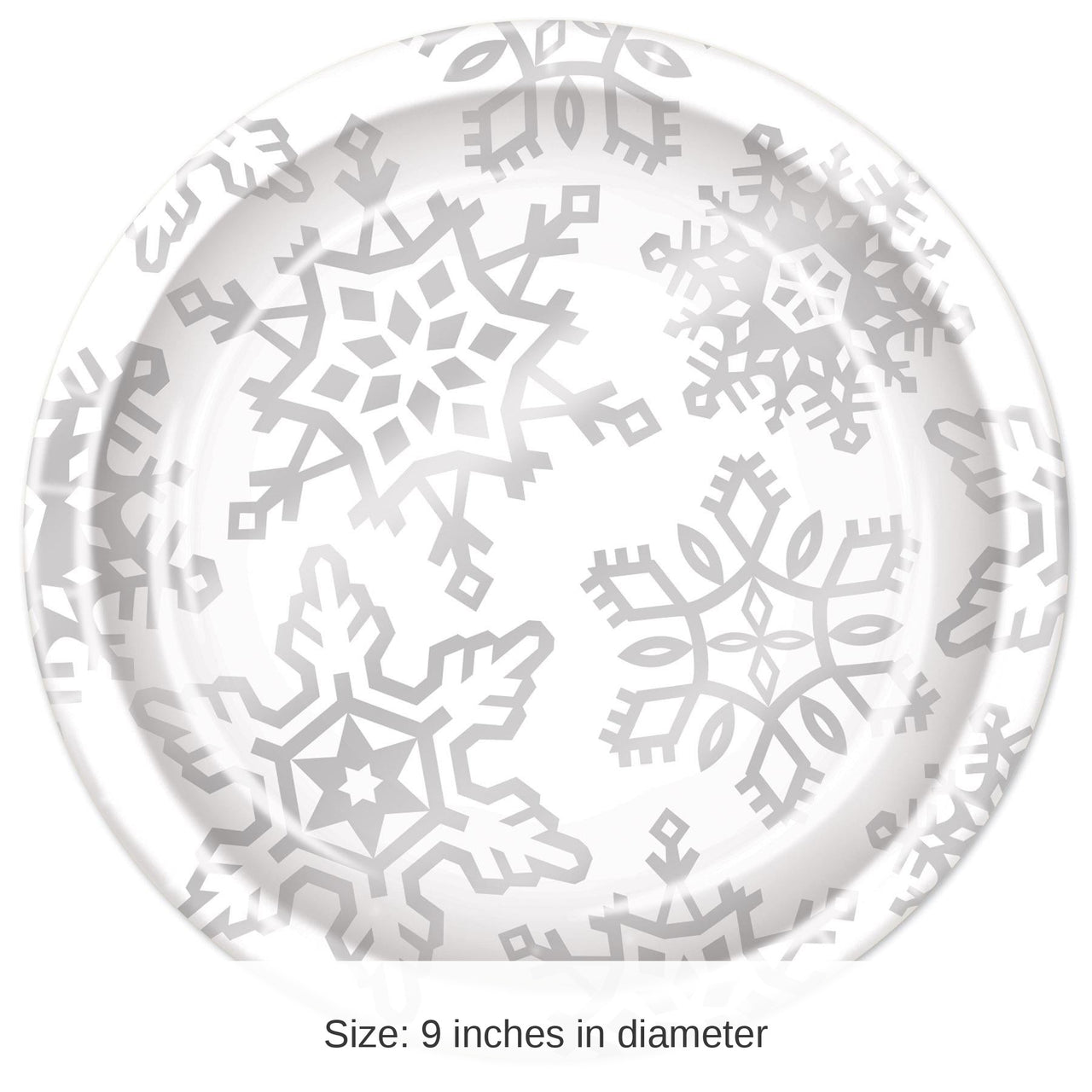 96 Pack Bulk Snowflake Plates