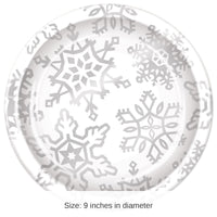 96 Pack Bulk Snowflake Plates