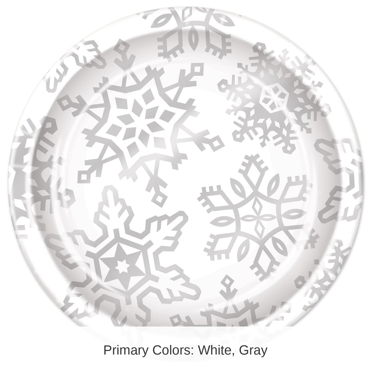 96 Pack Bulk Snowflake Plates