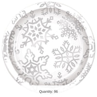 96 Pack Bulk Snowflake Plates