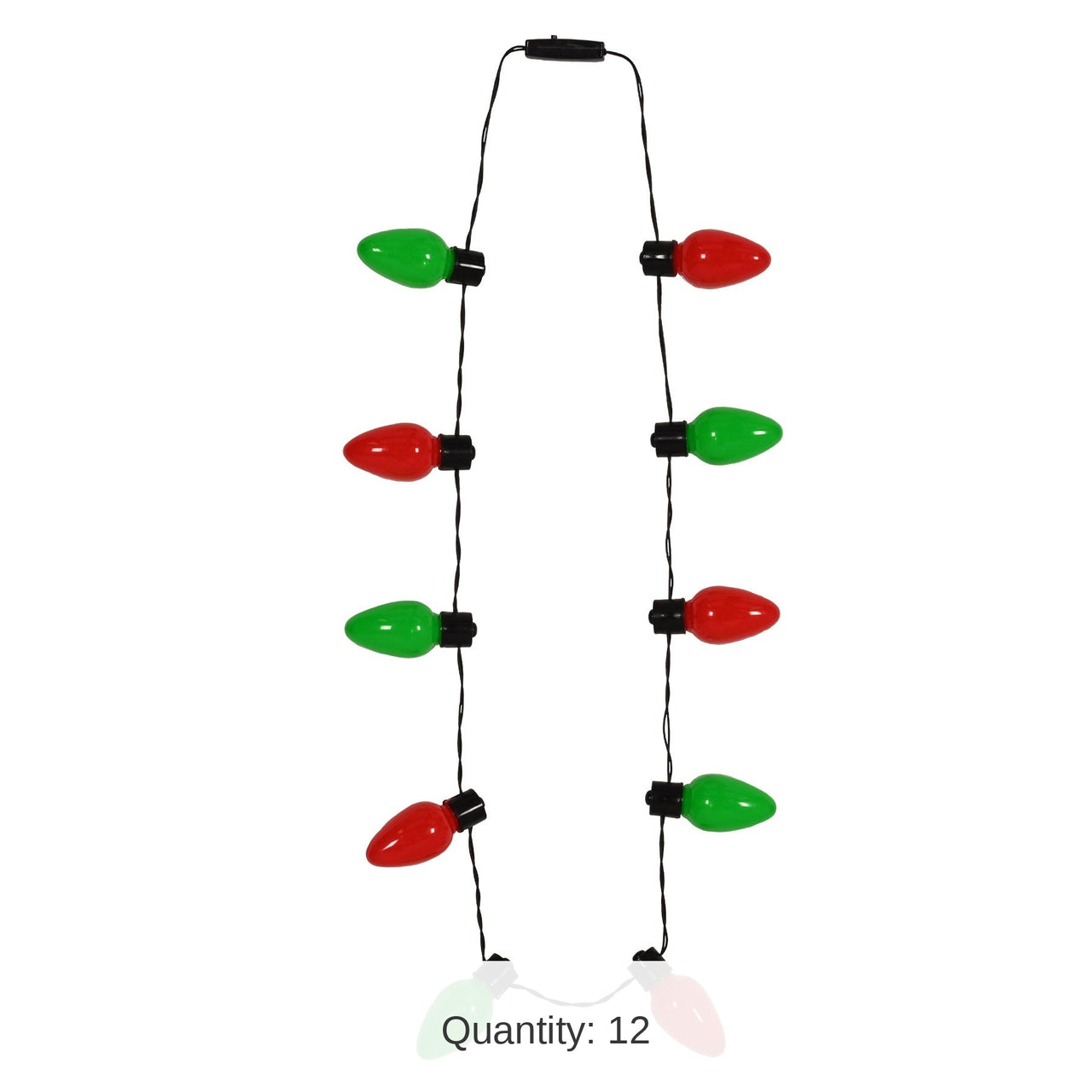 12 Pack Bulk Light-Up Christmas Light Bulb Necklace