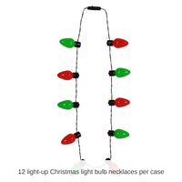12 Pack Bulk Light-Up Christmas Light Bulb Necklace