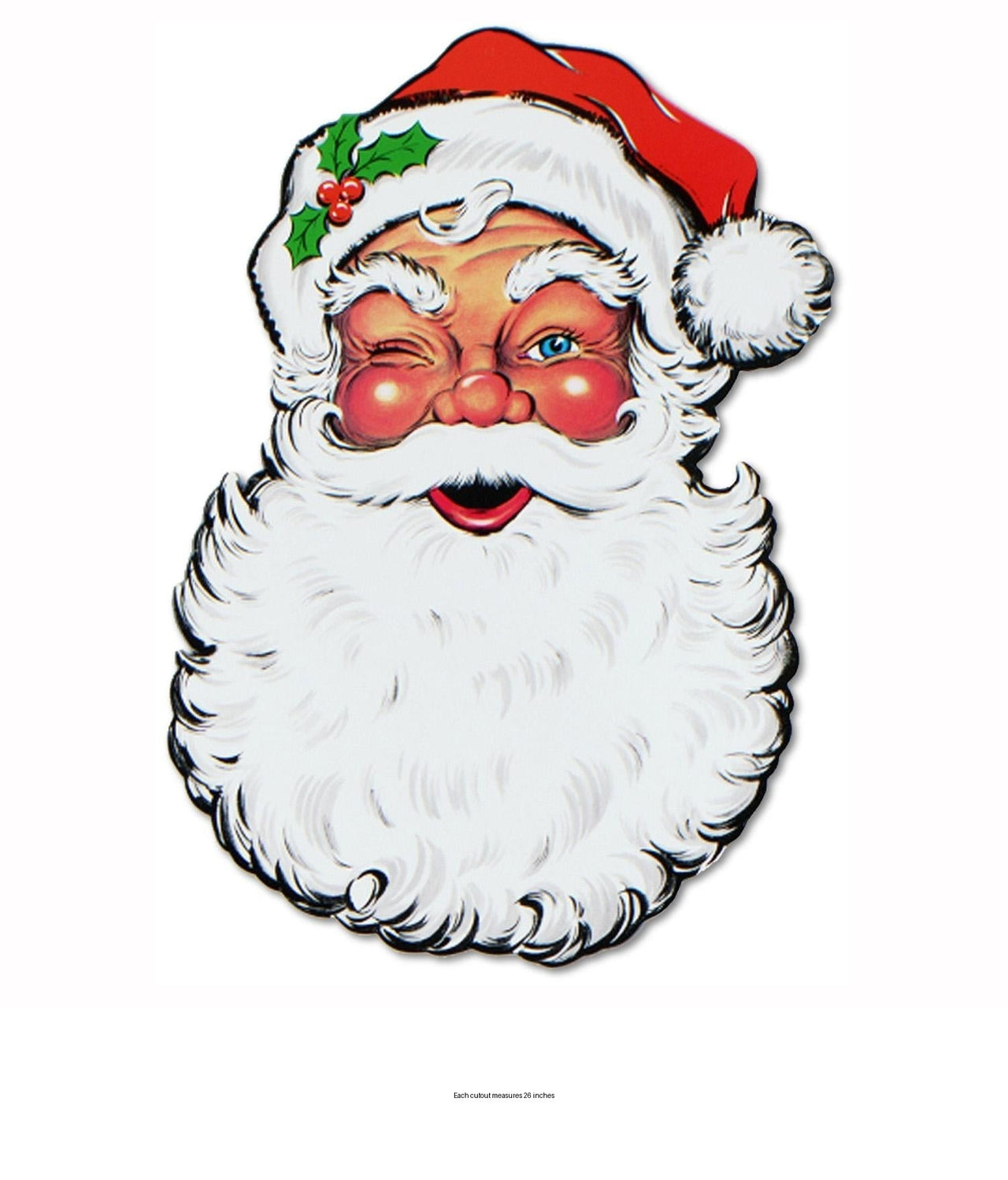 12 Pack Bulk Christmas Display Santa Face Cutout