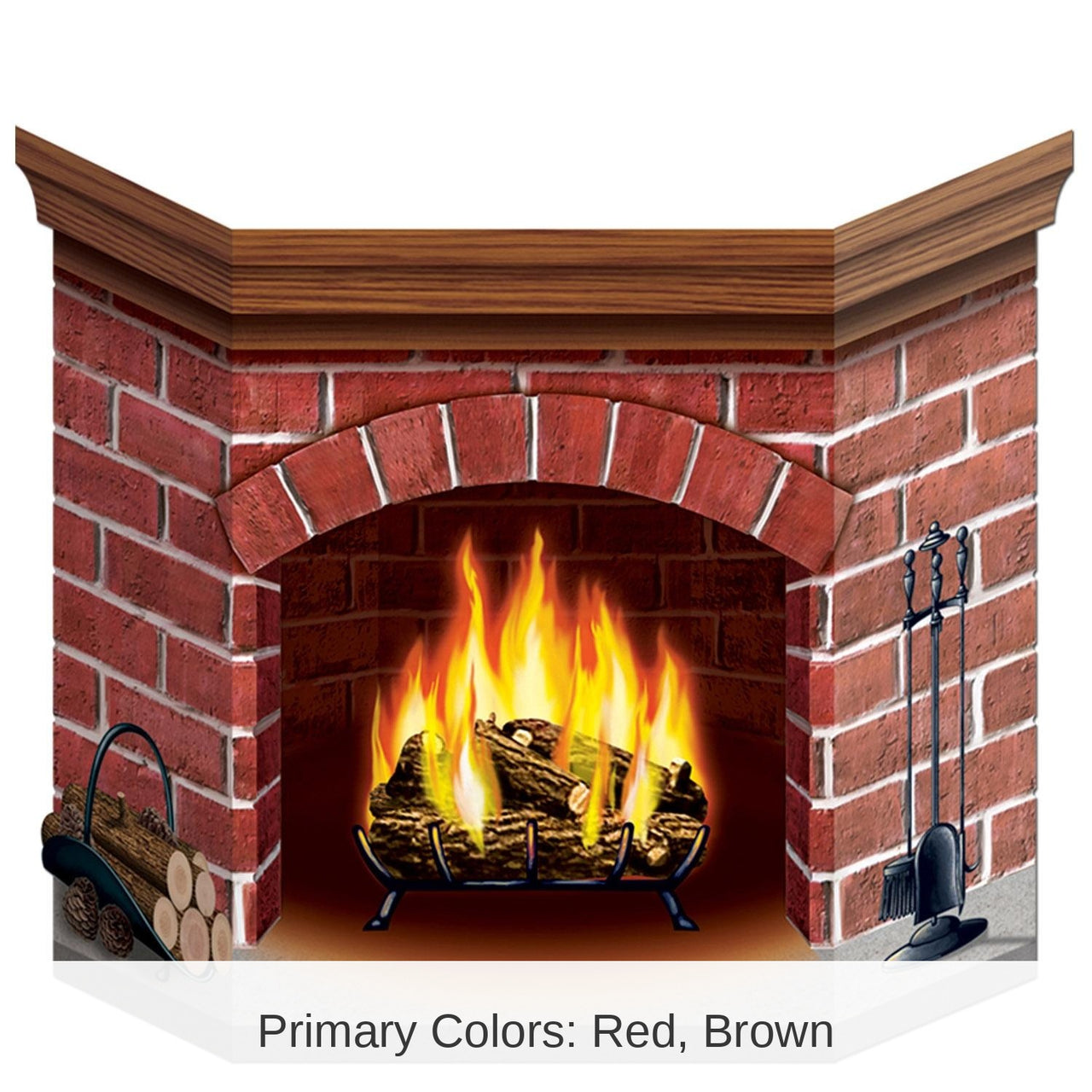 6 Pack Bulk Christmas Brick Fireplace Stand-Up Decoration
