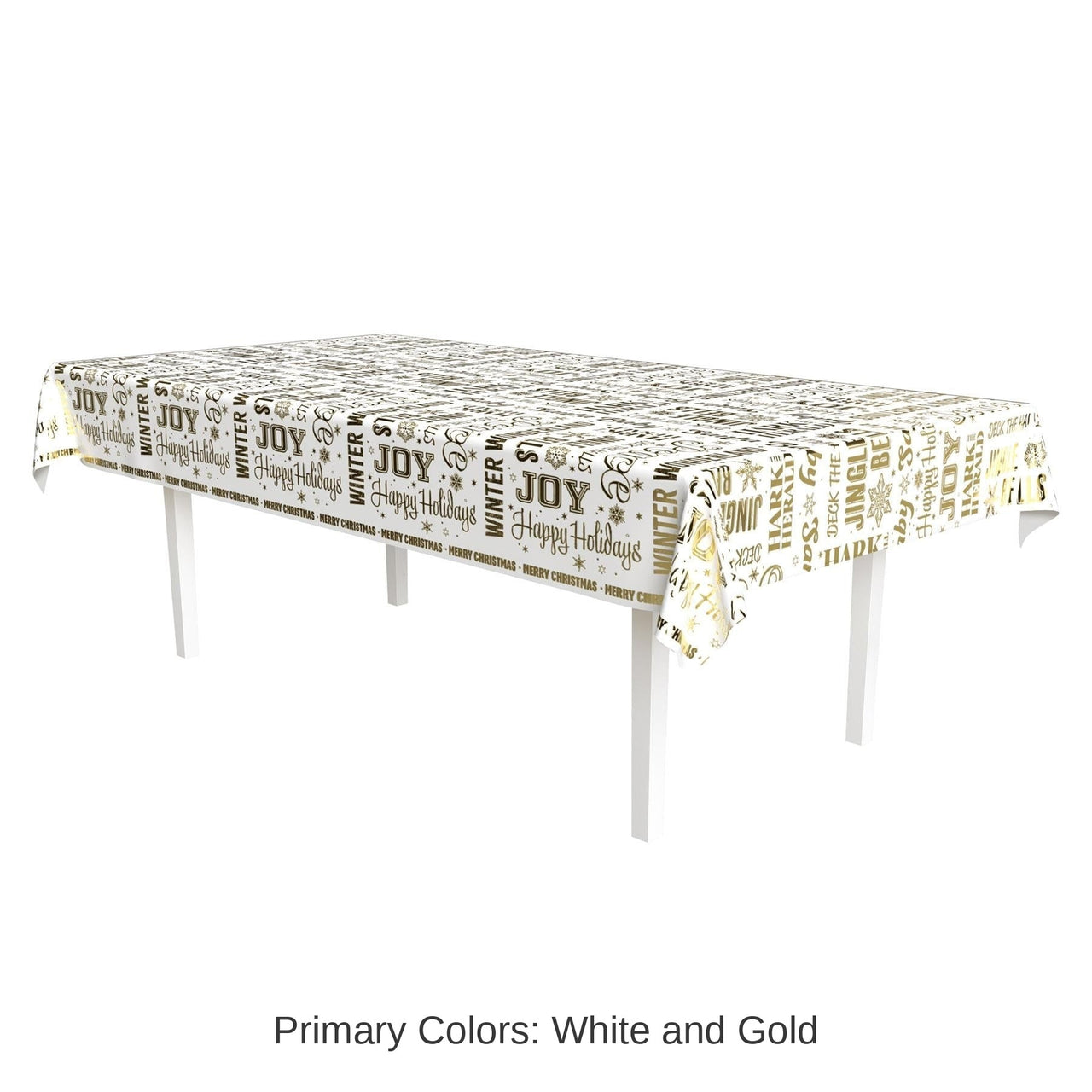 12 Pack Bulk Metallic Holiday Expressions Tablecover