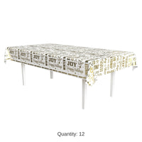 12 Pack Bulk Metallic Holiday Expressions Tablecover