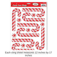 96 Piece Bulk Christmas Candy Cane Clings