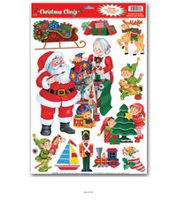 132 Piece Bulk Christmas Santa's Workshop Clings