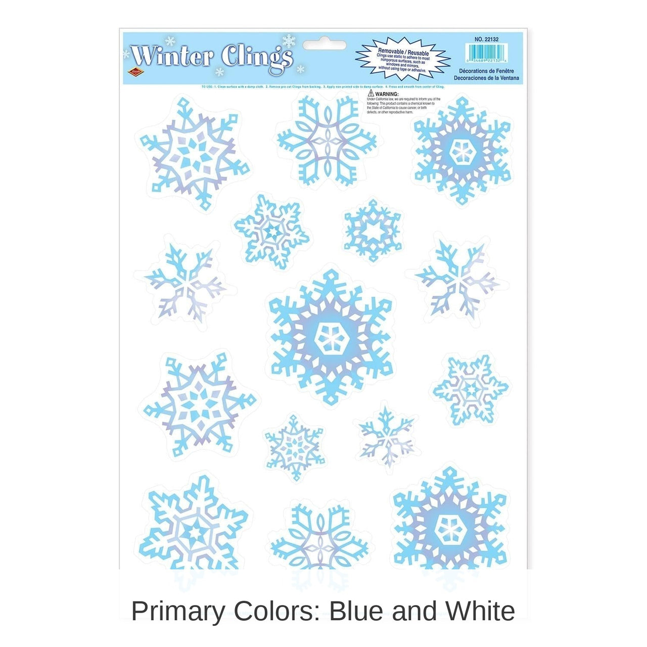 180 Piece Bulk Christmas Crystal Snowflake Clings