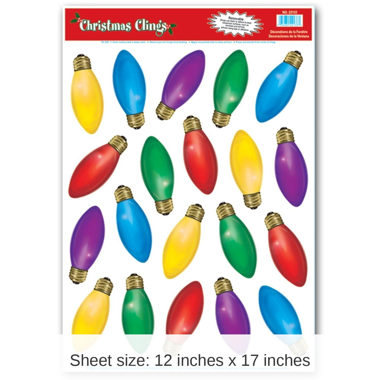 240 Piece Bulk Christmas Light Bulb Clings
