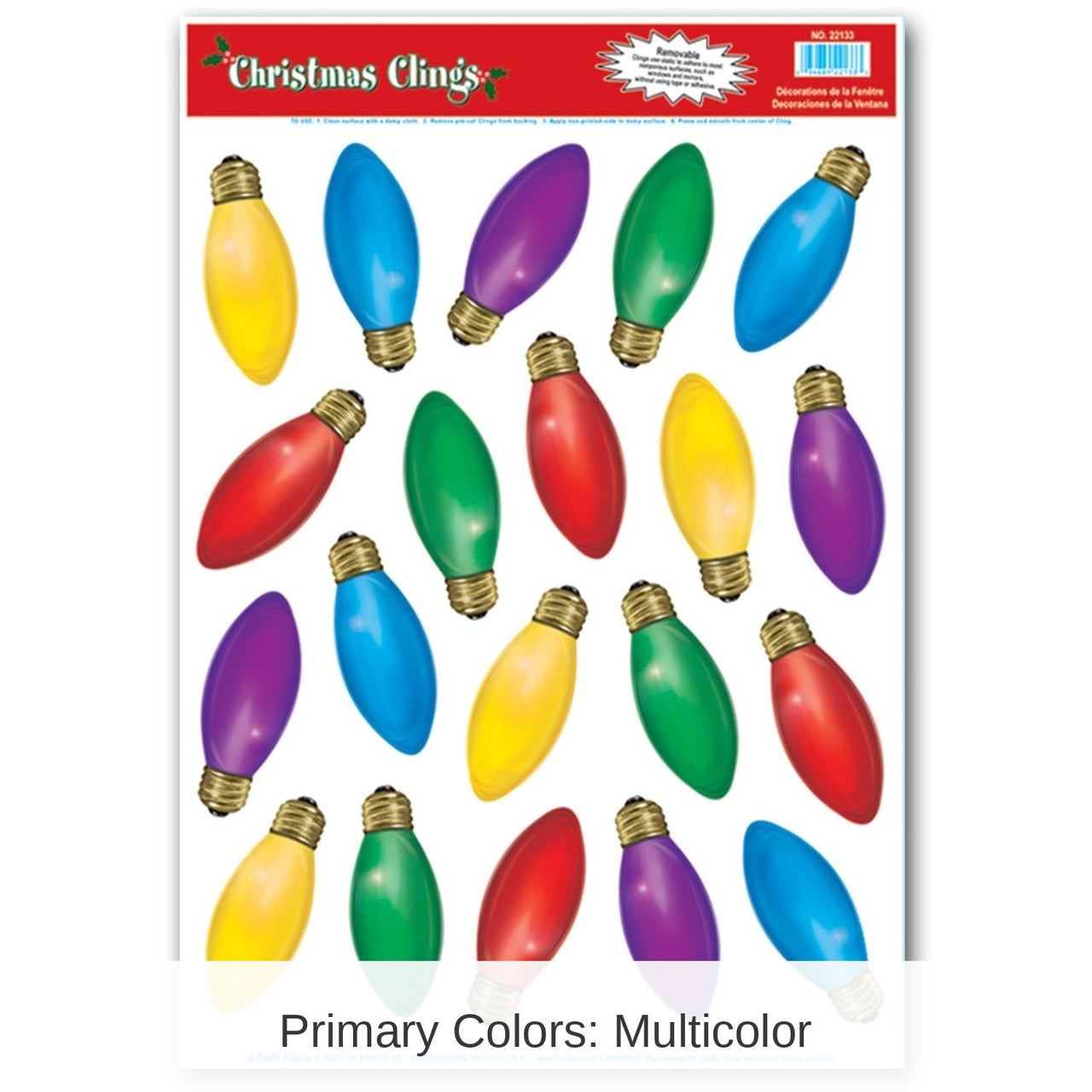240 Piece Bulk Christmas Light Bulb Clings