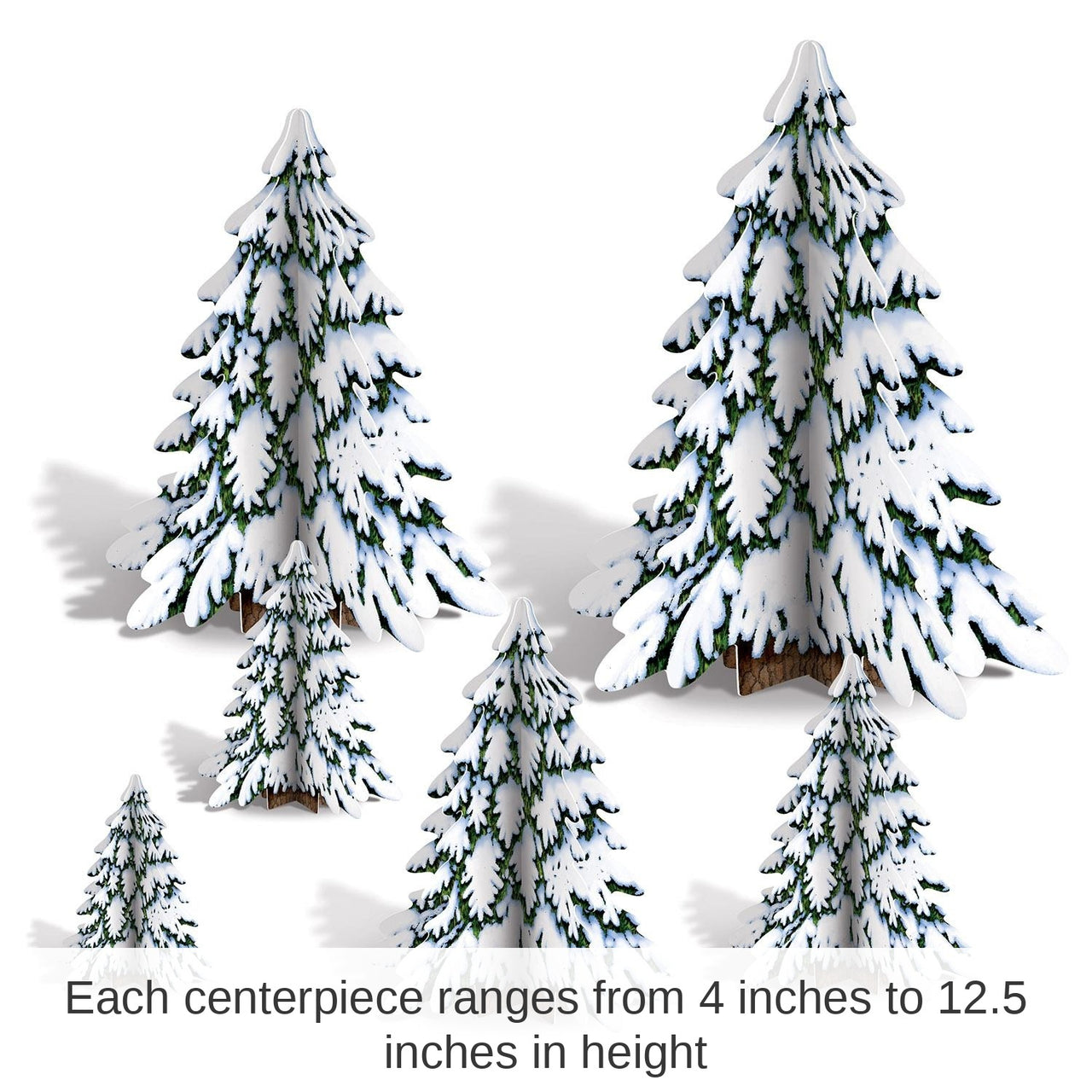 72 Piece Bulk Christmas 3-D Winter Pine Tree Centerpieces