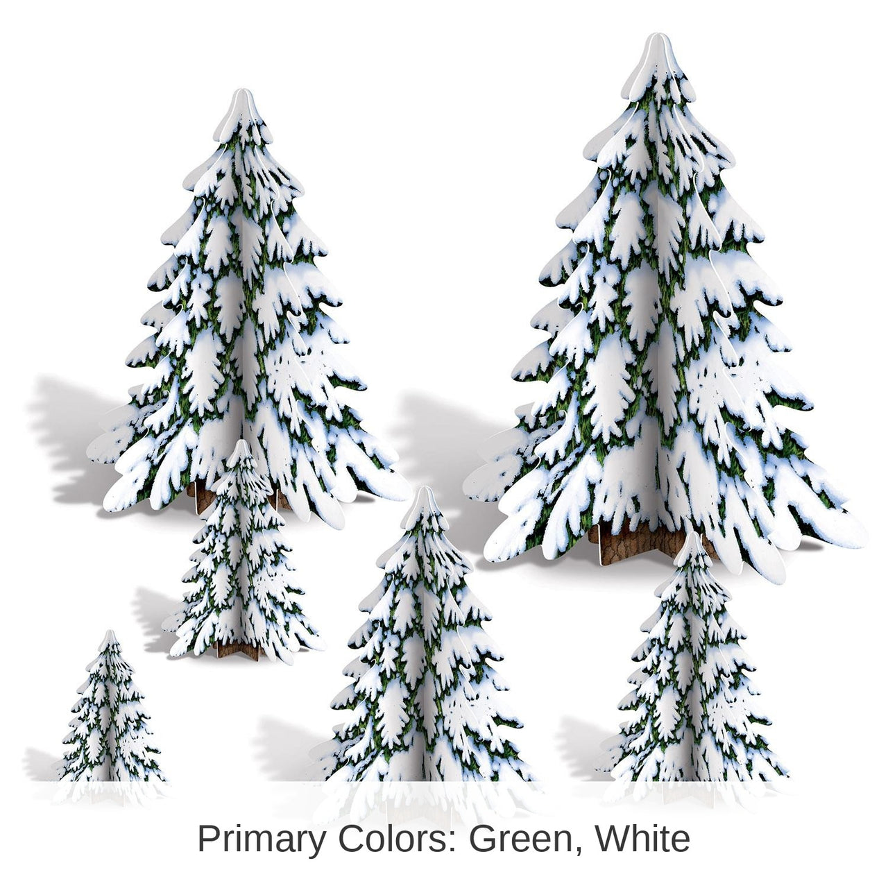 72 Piece Bulk Christmas 3-D Winter Pine Tree Centerpieces