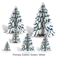 72 Piece Bulk Christmas 3-D Winter Pine Tree Centerpieces