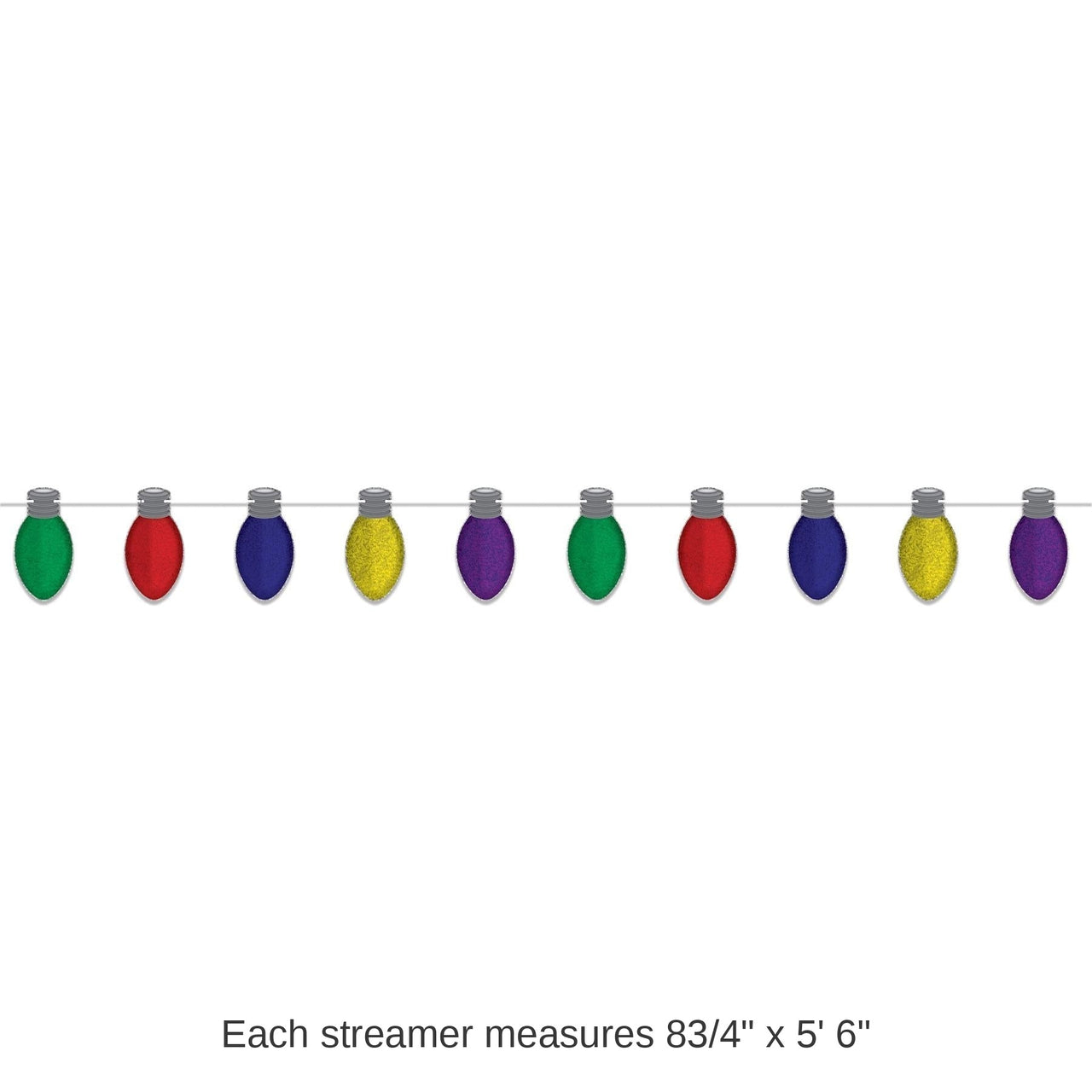 12 Pack Bulk Christmas Light Bulb Streamer